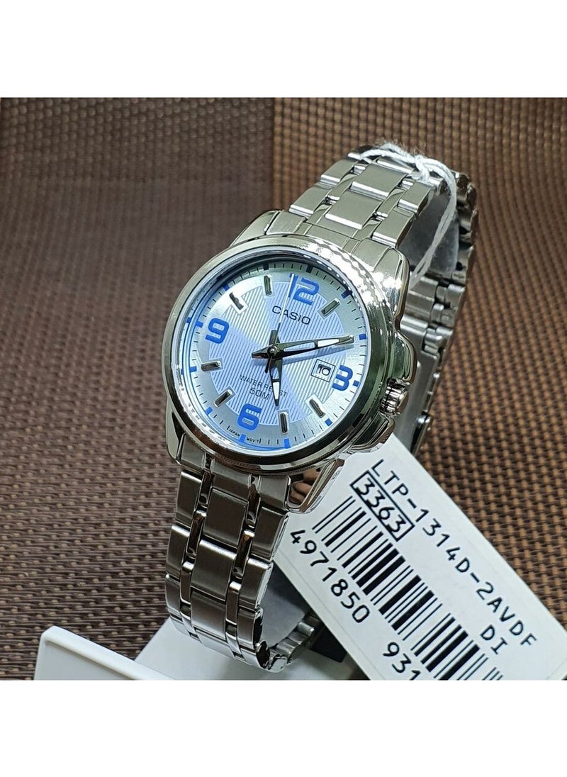 CASIO - Casio Women's Water Resistant Quartz Stainless Steel  Watch LTP-1314D-2AVDF Silver - Image 1