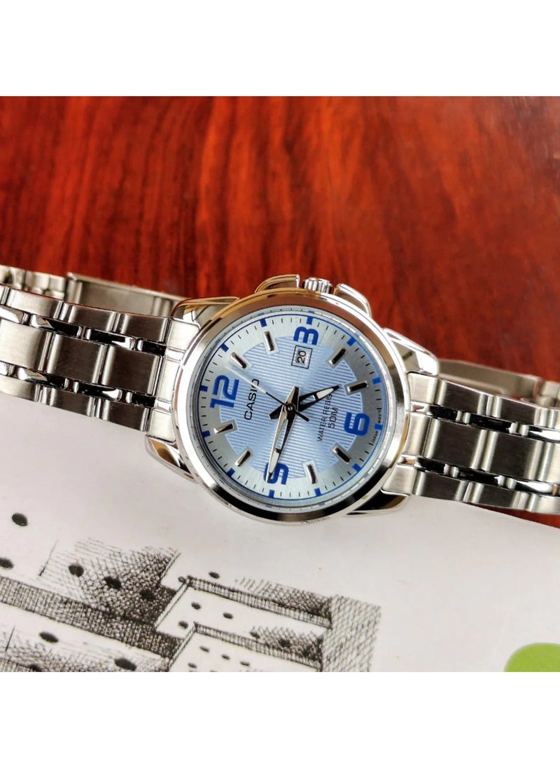 CASIO - Casio Women's Water Resistant Quartz Stainless Steel  Watch LTP-1314D-2AVDF Silver - Image 1