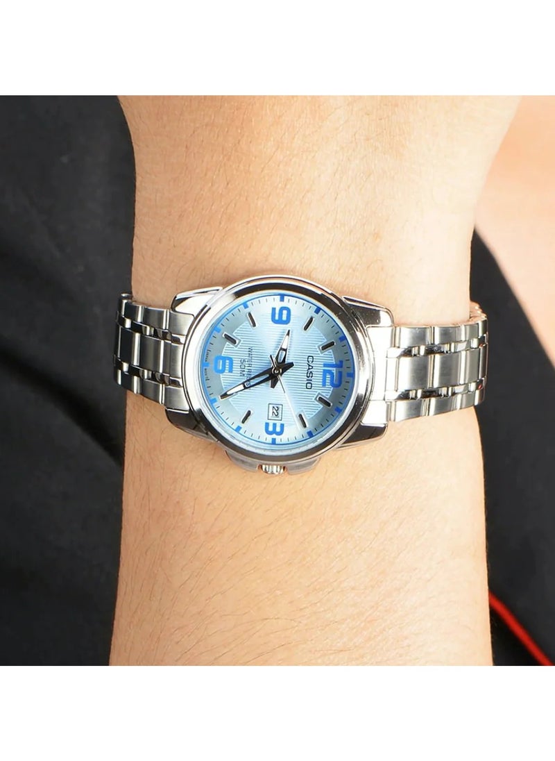 CASIO - Casio Women's Water Resistant Quartz Stainless Steel  Watch LTP-1314D-2AVDF Silver - Image 1