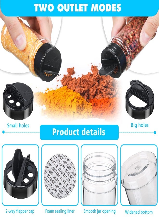 Hsei 48 Pcs 3 oz Clear Plastic Spice Jars Spice Bottles with Shaker Lids Plastic Seasoning Containers Chalk Labels Chalk Marker Collapsible Funnel Brush Spice Storage Containers for Kitchen Cabinet - Image 3