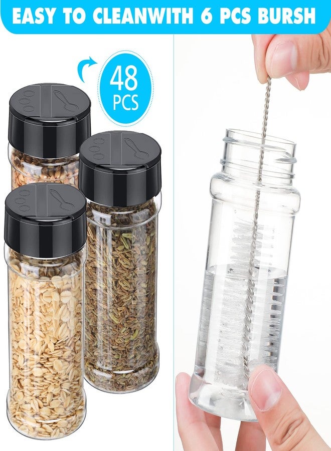 Hsei 48 Pcs 3 oz Clear Plastic Spice Jars Spice Bottles with Shaker Lids Plastic Seasoning Containers Chalk Labels Chalk Marker Collapsible Funnel Brush Spice Storage Containers for Kitchen Cabinet - Image 4