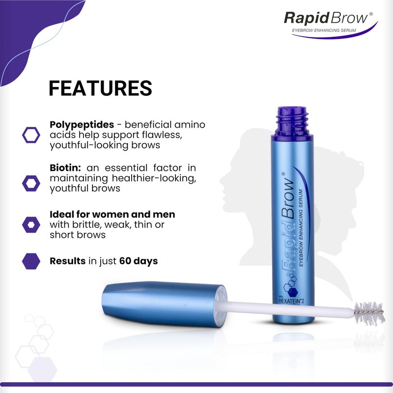 RAPIDBROW Eyebrow Enhancing Serum, 3ml /0.1 Fluid Ounce clear - Image 1