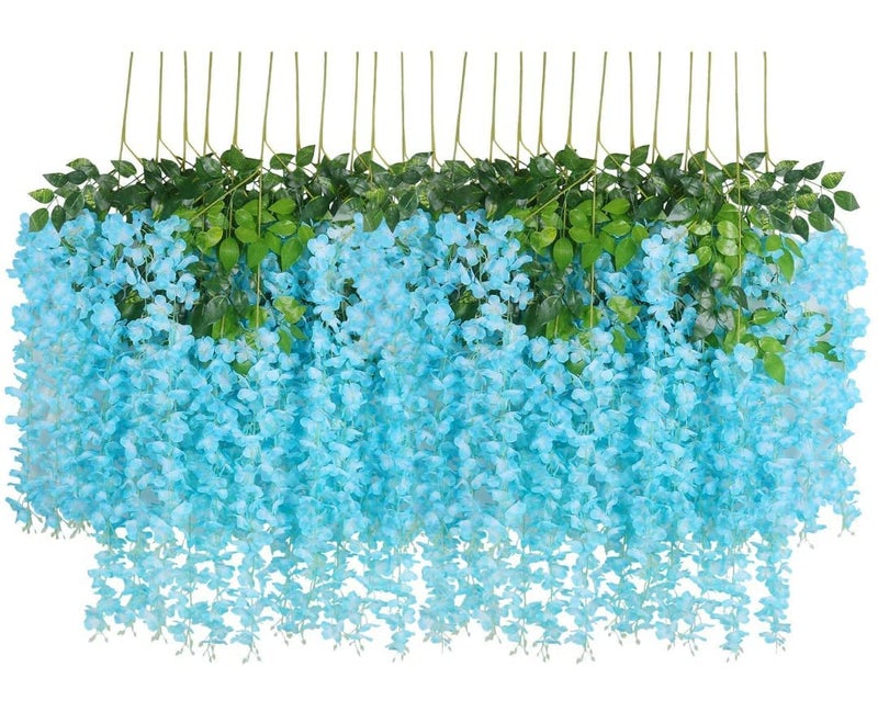 Tia Crafts Polyester Artificial Hanging Flowers For Ceiling BalconyWisteria VineHome Party Decor Garden Outdoor Greenery Office Wall DecorationWaterproof Washable37Ft45 InchMixed12 - Image 5