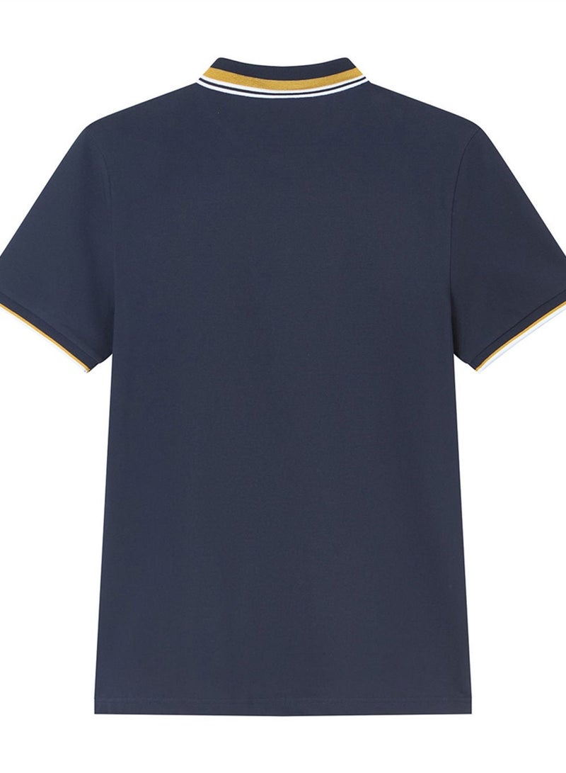 GIORDANO Men’s Slim Pique Polo with Contrast Collar & Signature Embroidery - Image 4