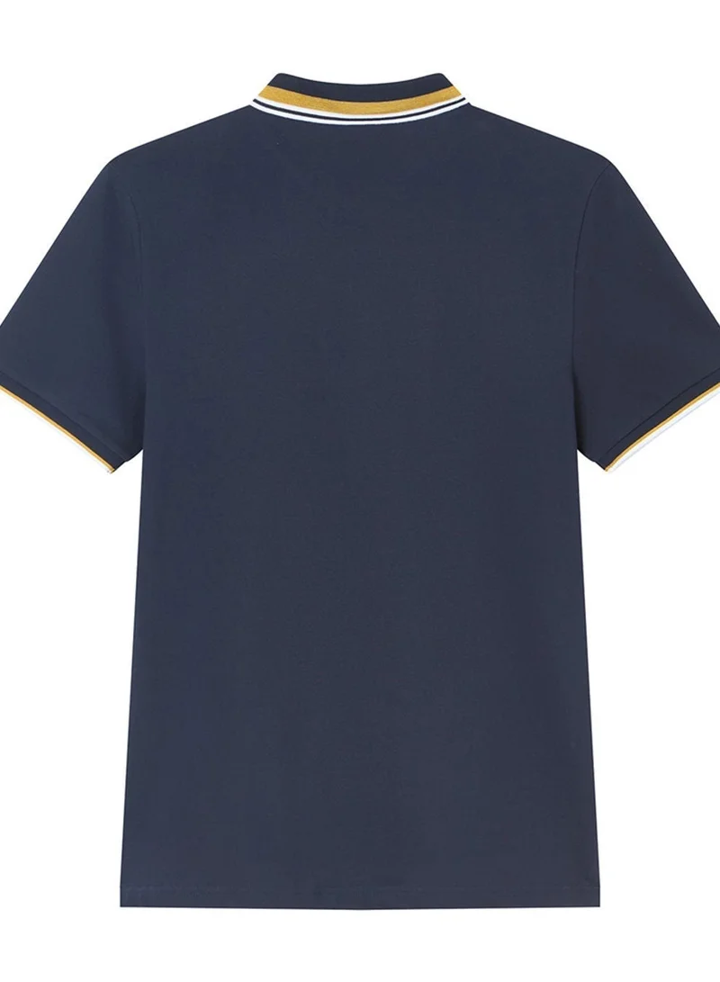 GIORDANO  Men’s Slim Pique Polo with Contrast Collar & Signature Embroidery for Men | Best Price UAE