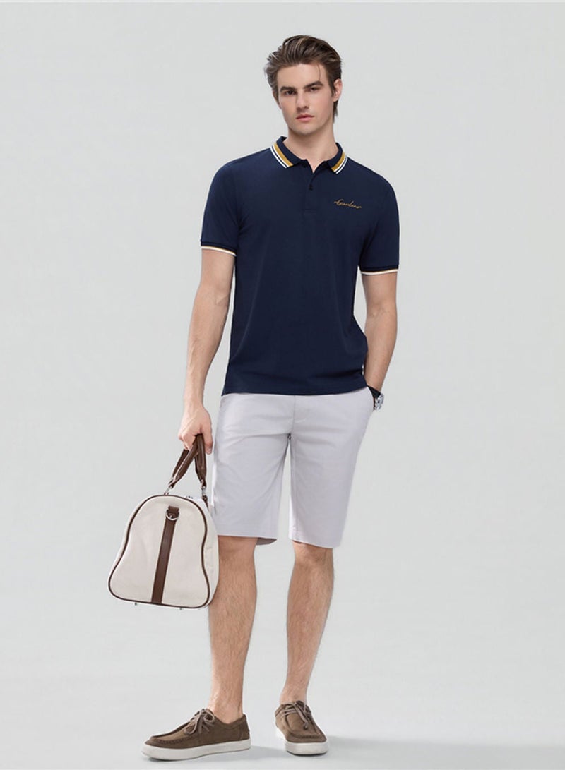 GIORDANO Men’s Slim Pique Polo with Contrast Collar & Signature Embroidery - Image 2