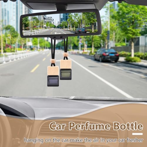 ConStore 15 Pcs Hanging Car Air Freshener Bottle Empty Car Essential Oil Diffuser Bottles Pendant Black Glass Perfume Bottles Aromatherapy Fragrance Bottle Auto Ornaments Decor - Image 4