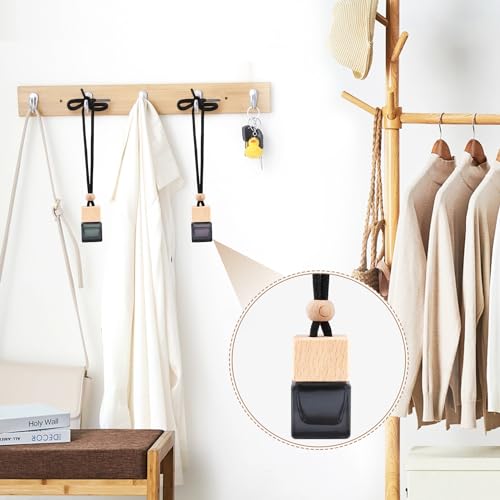 ConStore 15 Pcs Hanging Car Air Freshener Bottle Empty Car Essential Oil Diffuser Bottles Pendant Black Glass Perfume Bottles Aromatherapy Fragrance Bottle Auto Ornaments Decor - Image 5