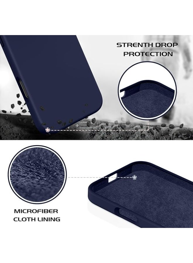Compatible with iPhone 16 Pro Max 6.9-inch, slim protective case made of liquid silicone with three layers of soft, shock-resistant gel rubber and a scratch-resistant microfiber lining - Navy Blue - Image 4