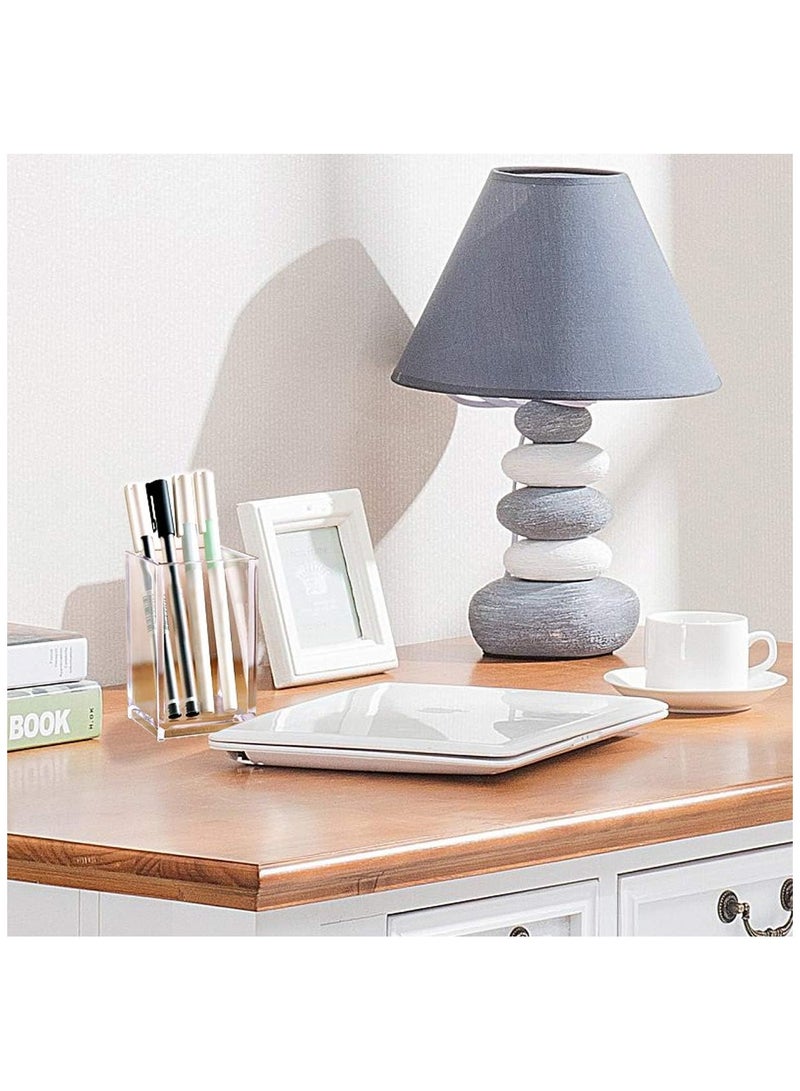 2 Pack Clear Acrylic Pencil Pen Holder Cup, Desk Accessories Holder, Makeup Brush Storage Organizer, Modern Design Desktop Stationery Organizer for Office School Home Supplies, 10*6.5*6.5cm, Clear - Image 3