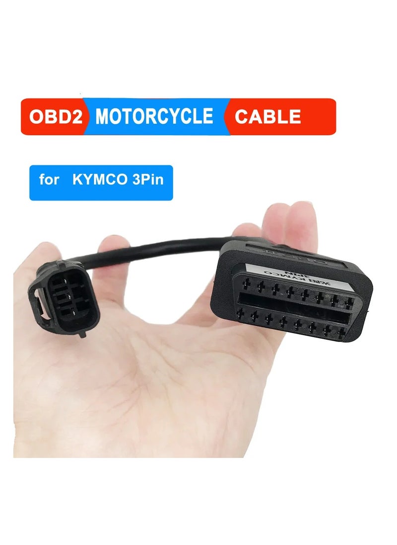 Generic Kymco Motorcycle OBD2 Diagnostic Cable Connector 3 Pin To 16 Pin OBD Adapter  - Image 2