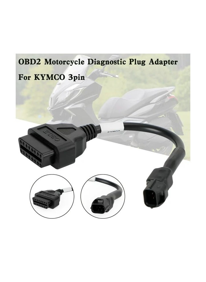 Generic Kymco Motorcycle OBD2 Diagnostic Cable Connector 3 Pin To 16 Pin OBD Adapter  - Image 4