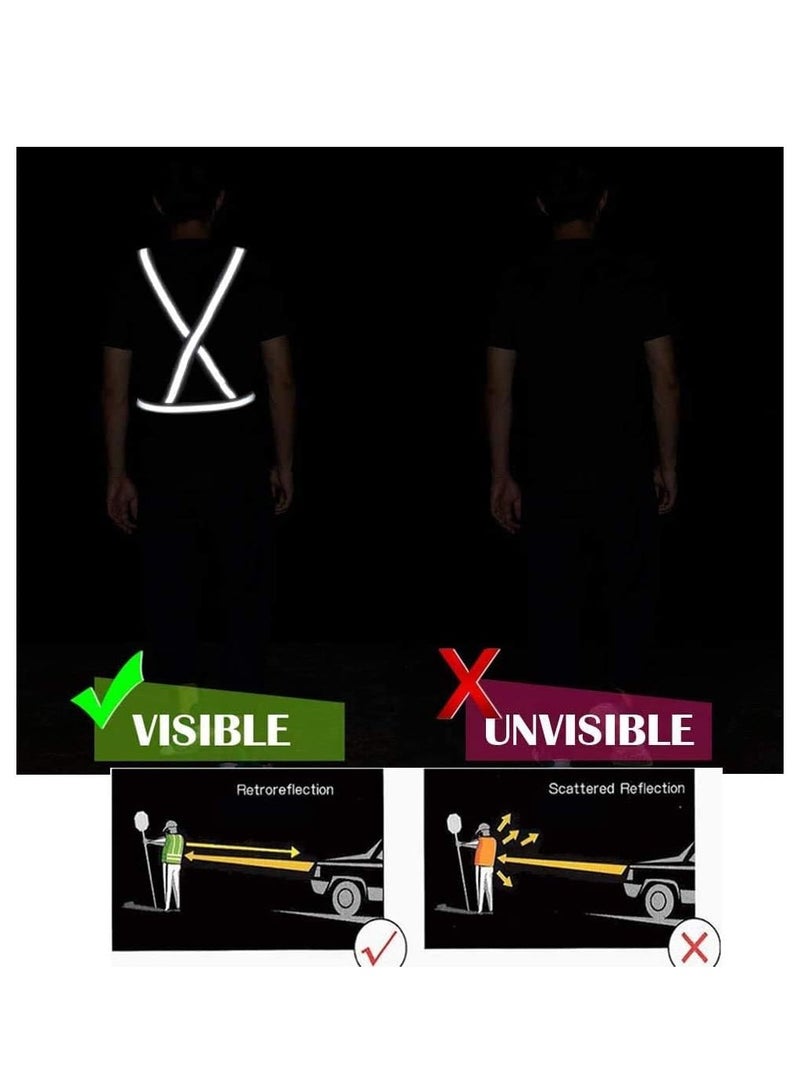 Generic 1 Piece Adjustable Reflective Visibility Elastic Safety Belt For Night Running Construction Traffic Warehouse Visibility Security Jacket Reflective Strips Gear (Black)  - Image 4