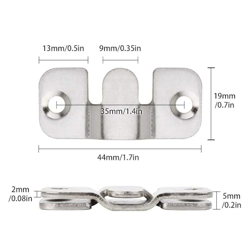 Tiberham Flush Mount Bracket, Tiberham Interlocking Photo Frame Hook, Heavy Duty Picture Hanger Z Clip Bracket for Large Picture Display Art Gallery Wall Mount Hardware (10 Pairs) - Image 3