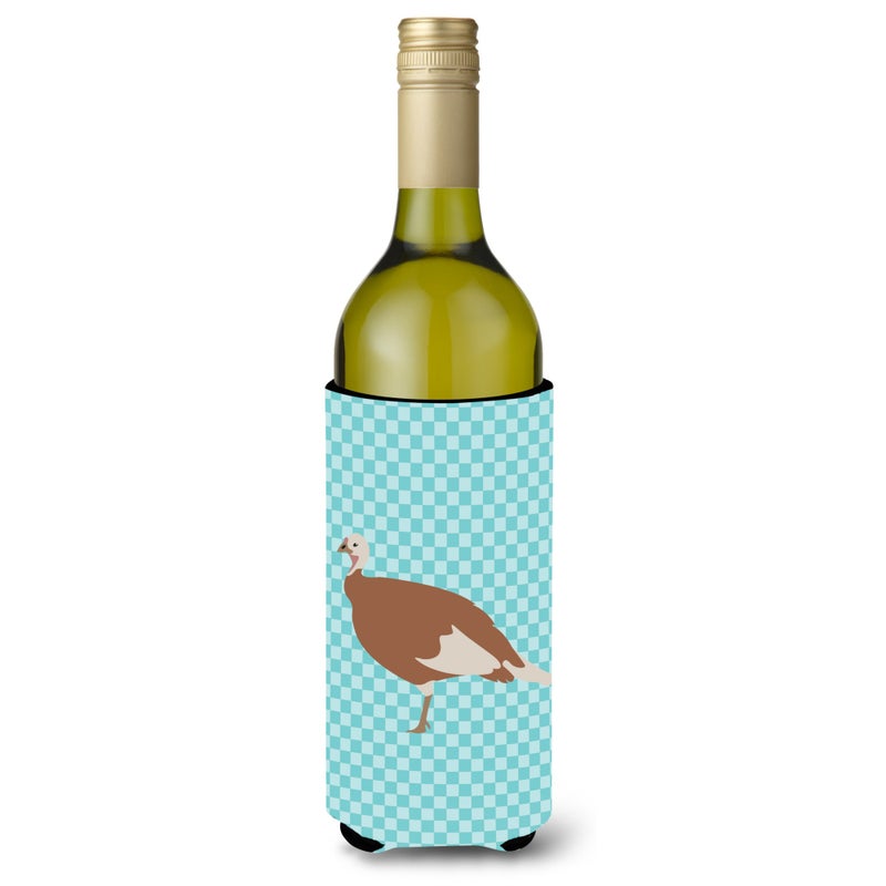 Caroline's Treasures ""Caroline's Treasures Jersey Buff Turkey Hen Blue Check Decorative Bottle Hugger  750 ml  Multicolor""
