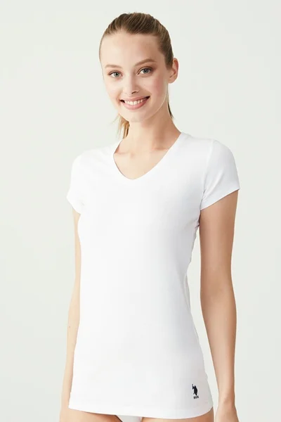 U.S. Polo Assn. Women's Short Sleeve V Neck Basic T-Shirt