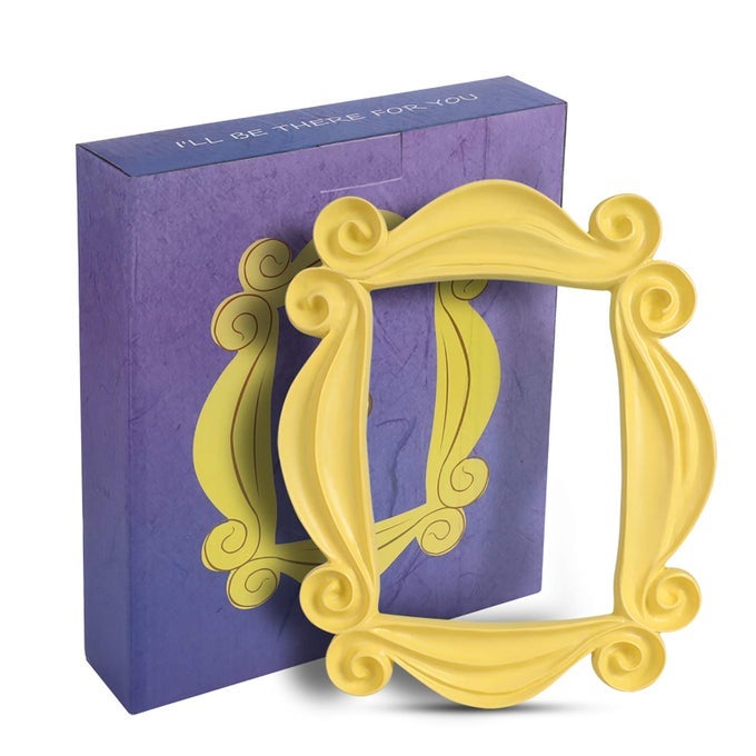 REPLICA OF THE PEEPHOLE FRAME SEEN IN MONICAS DOOR YELLOW DOOR FRAME WITH 5 STICKERS FRIENDS GIFT