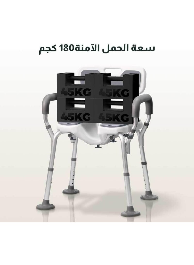 Fordeal Hollow Bath Stool, Stool Bathtub Chair Bench With Non-Slip Anti-slip mats, foot rub mats Bathroom For Elderly, Senior, Pregnant, Handicap Disabled - Image 3