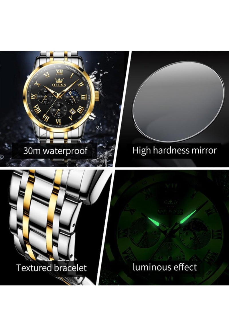أوليفز ساعات رجالية كوارتز ستانلس ستيل مقاومة للماء 5529 - Image 5