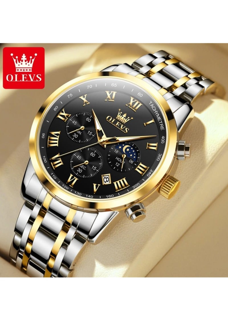 أوليفز ساعات رجالية كوارتز ستانلس ستيل مقاومة للماء 5529 - Image 1