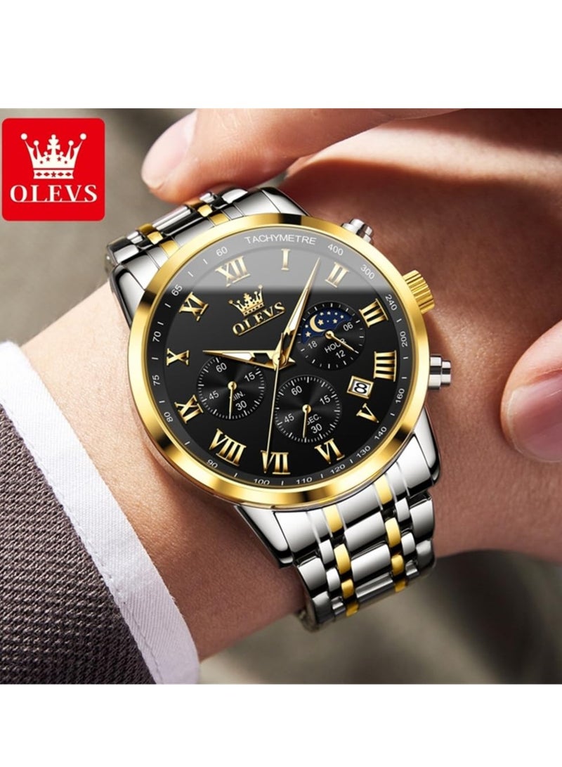 أوليفز ساعات رجالية كوارتز ستانلس ستيل مقاومة للماء 5529 - Image 3