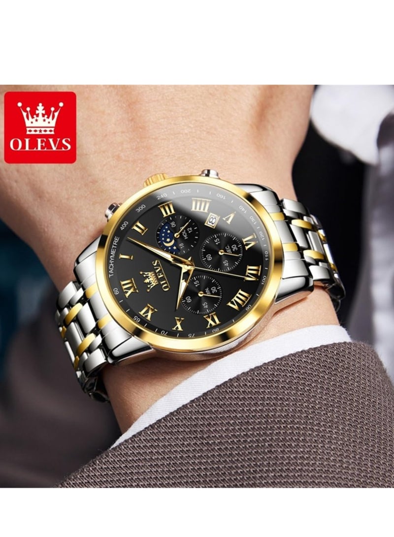 أوليفز ساعات رجالية كوارتز ستانلس ستيل مقاومة للماء 5529 - Image 2
