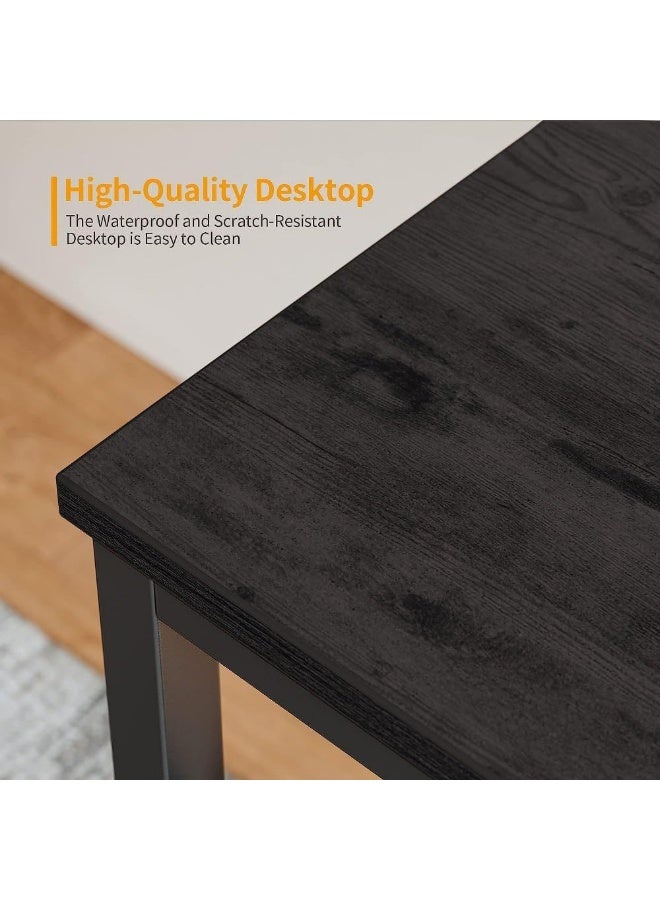 Space-Saving Black Computer Desk 100x60x75 cm with 1 Shelf, Modern Writing Desk for Home Office, Study Room, Bedroom, Durable Metal Frame, Scratch & Rust Resistant, Melamine Tabletop, Compact Workstation for Small Spaces - Image 3