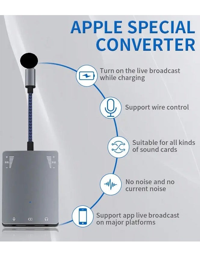 Beauenty - Lightning Live Stream Adapter for iPhone and iPad with Speaker Pin Supports 99% of live streaming apps available in the market Can charge the phone while in use Supports PK during live streaming Sui - Image 1