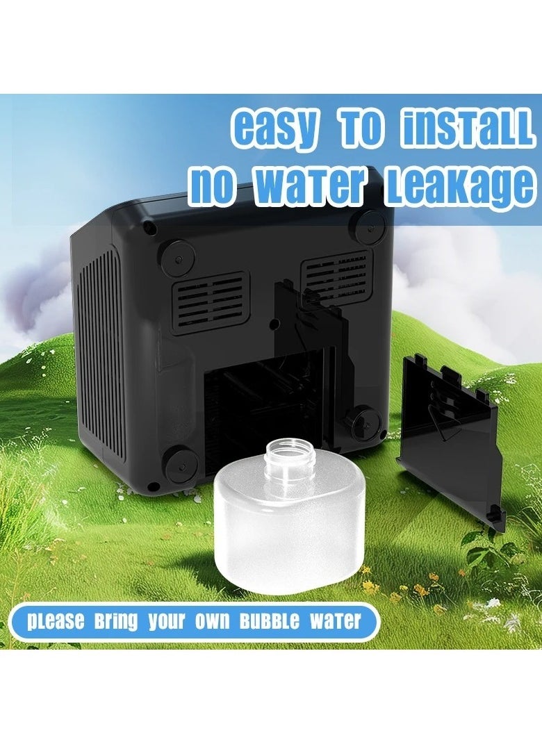 AROAQ - Bubble Machine, 26 Hole Double Portable Ultra Small Automatic Bubble Making Machine, Safe And Durable Bubble Maker Device For Outdoor And Indoor Wedding Birthday Parties, (1pc, Black) - Image 1