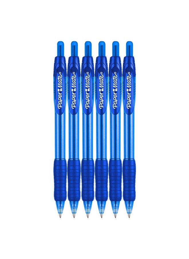 Paper Mate Profile Retractable Ballpoint Pens 1.4Mm Bold Point 6-Count Blue For School Colleges Journaling And Office Supplies 