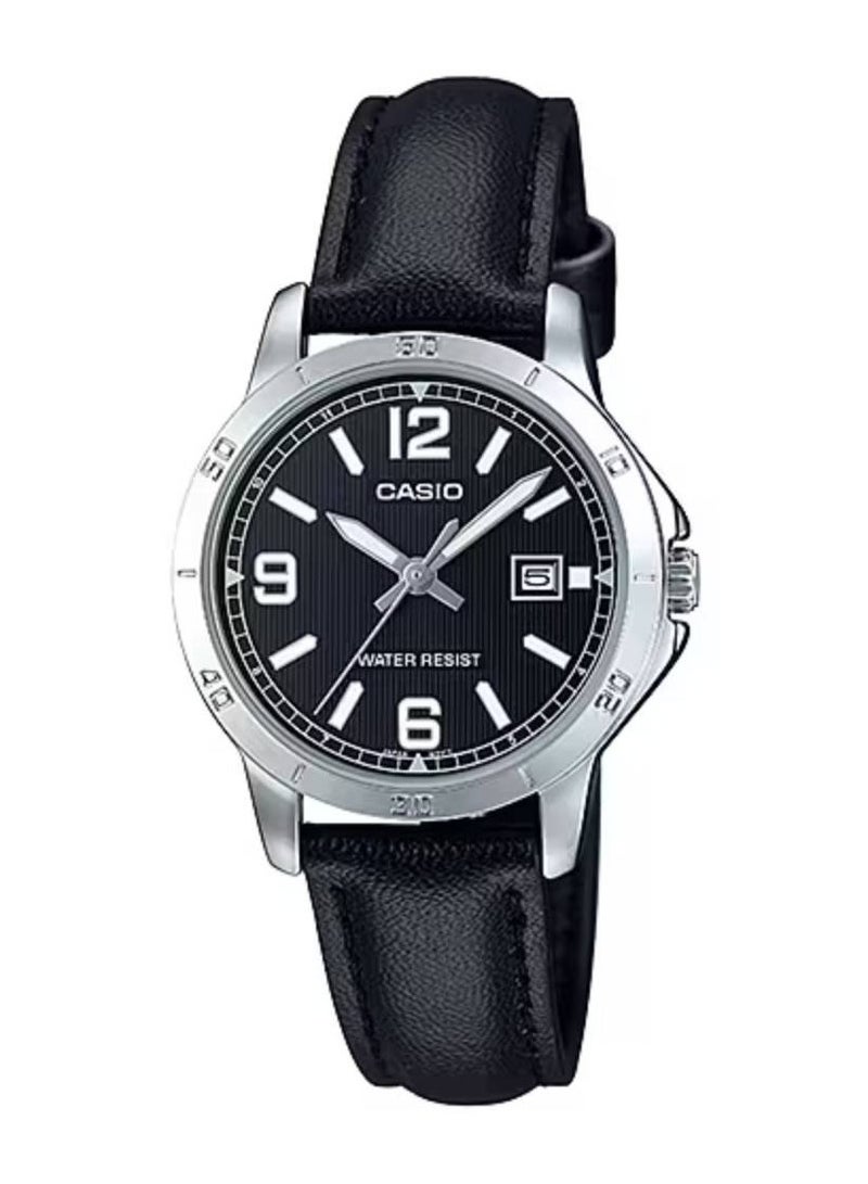 CASIO ساعة نسائية أنالوج كوارتز LTP-V004L-1B بسوار جلدي - Image 1