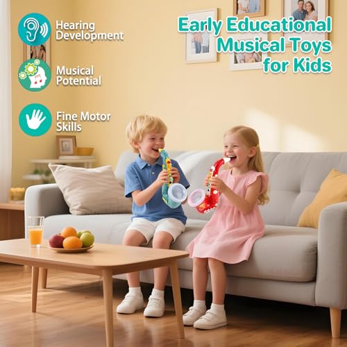 IIROMECI Toy Saxophone with Light Sound Toy Harmonica for Kids Early Educational Toy Musical Instrument Toys for Toddlers Girls Boys Age 3 Green - Image 5