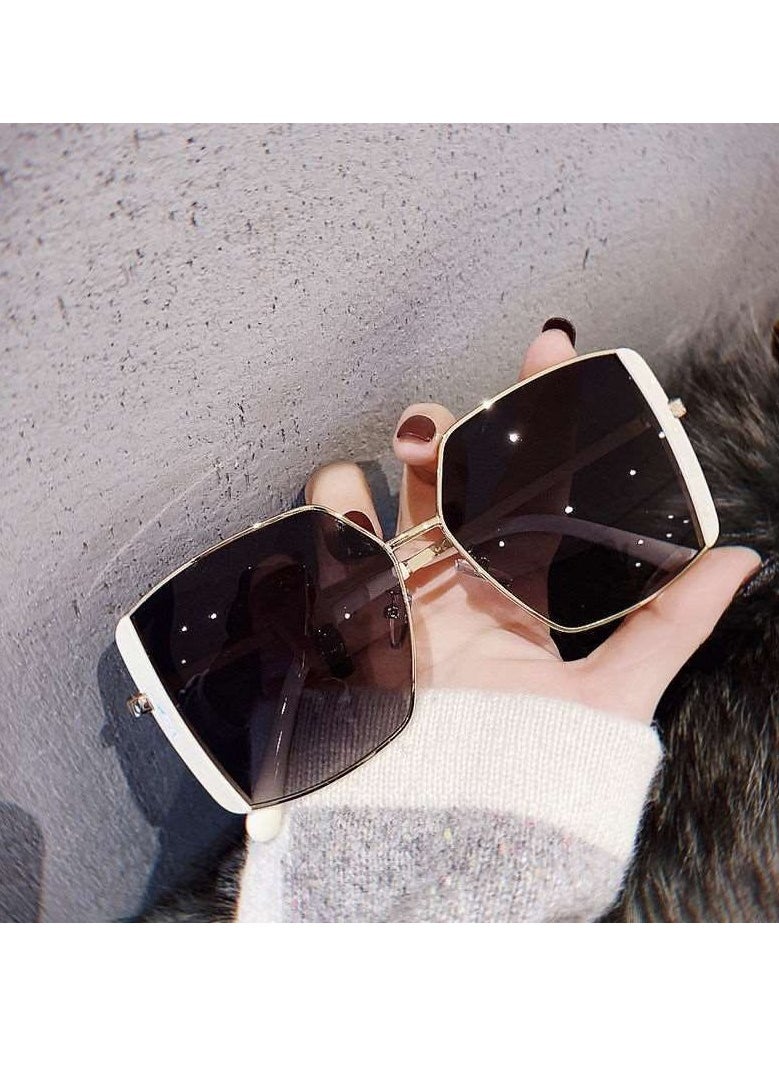 General New Korean style large frame square fashion polarized sunglasses for women with big face sunshade driving street shooting sunglasses  - Image 1
