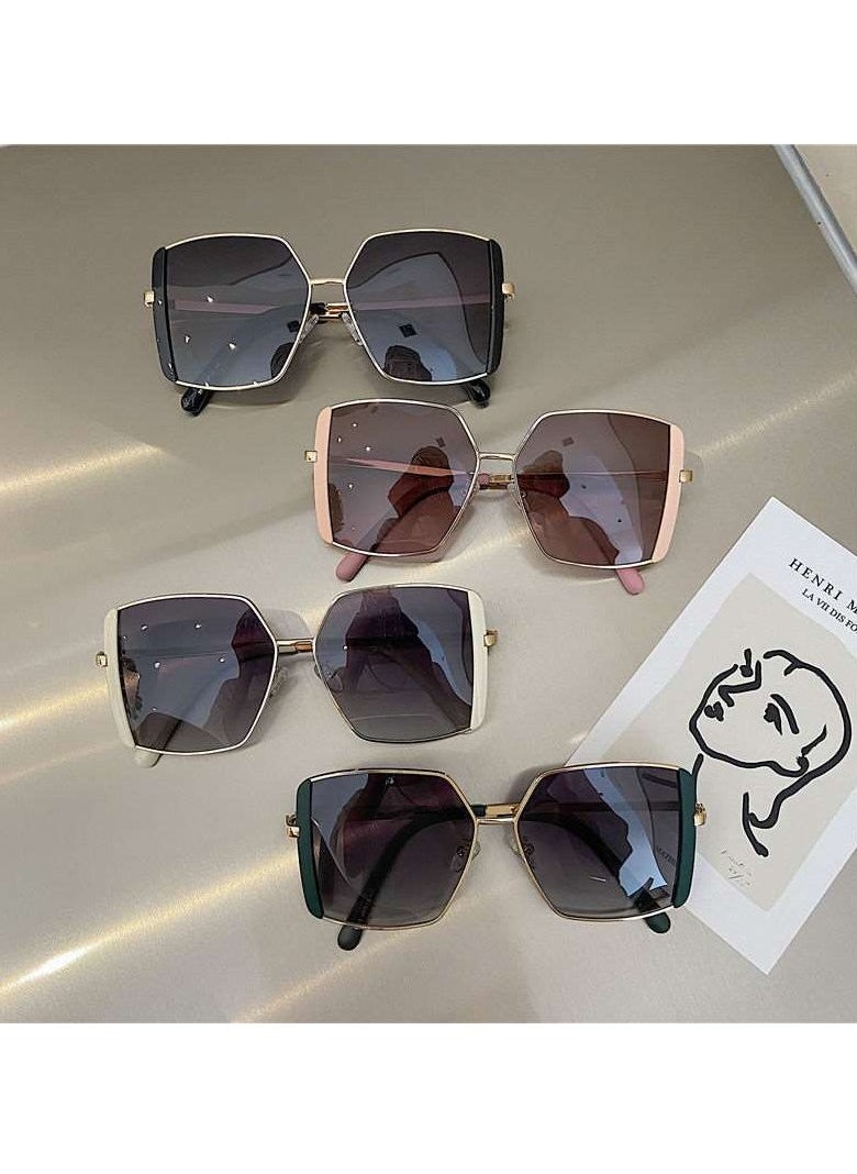General New Korean style large frame square fashion polarized sunglasses for women with big face sunshade driving street shooting sunglasses  - Image 2