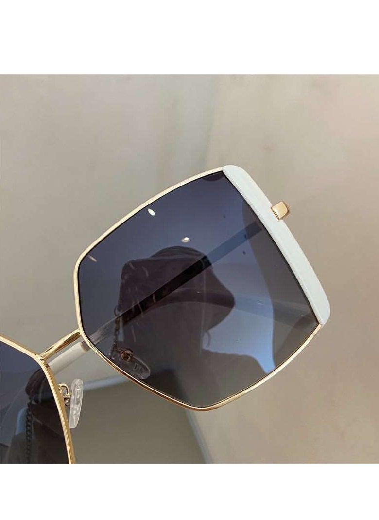 General New Korean style large frame square fashion polarized sunglasses for women with big face sunshade driving street shooting sunglasses  - Image 5