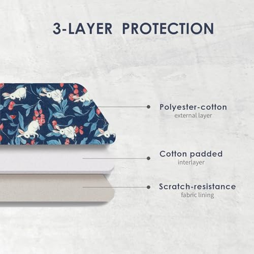 Clezolraa 6-7 inch Kindle Sleeve Pouch for 6.8"-7" Kindle Paperwhite 2024, 6" Kindle 2024/2022, Colorsoft, Oasis, Cotton-Padded Envelope Sleeve Case with Stylish Printed for Most E-Readers, Blue - Image 3