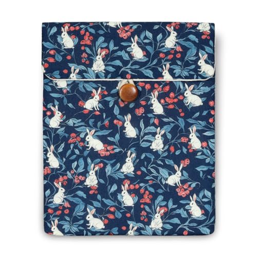 Clezolraa 6-7 inch Kindle Sleeve Pouch for 6.8"-7" Kindle Paperwhite 2024, 6" Kindle 2024/2022, Colorsoft, Oasis, Cotton-Padded Envelope Sleeve Case with Stylish Printed for Most E-Readers, Blue - Image 1