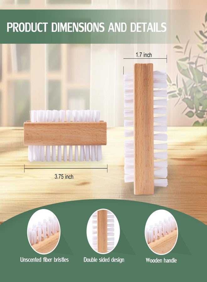 DEBETOOL DBEBTOOL Nail Brush Set - 4pcs Two-Side Fingernail Nail Brushes for Cleaning, Wooden Nail Cleaning Brush, Stiff Nail Scrubber Brush for Cleaning Toes and Nails - Image 2