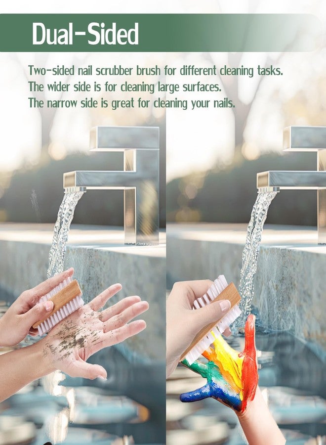 DEBETOOL DBEBTOOL Nail Brush Set - 4pcs Two-Side Fingernail Nail Brushes for Cleaning, Wooden Nail Cleaning Brush, Stiff Nail Scrubber Brush for Cleaning Toes and Nails - Image 4