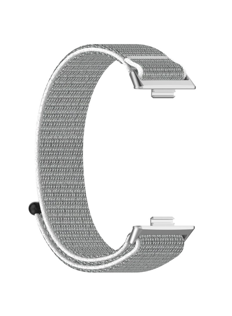 سوار بديل من النايلون المطاطي مع فيلكرو لساعة هواوي واتش فيت 4 برو/فيت 4/فيت 3، قابل للتعديل، تنفس، سريع الفك، رياضي، رمادي فاتح - Image 3