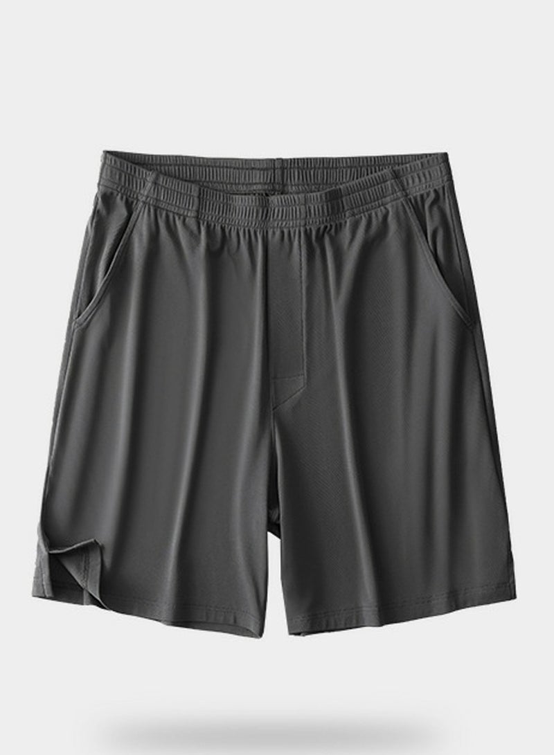 Loquat Men's Solid Color Boxer Shorts Underwear For Men Classic Relaxed Fit Shorts Deep Grey 