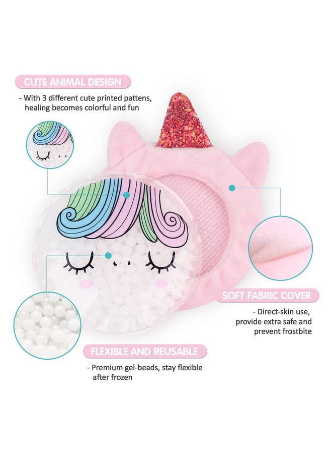Hilph Kids Ice Packs for Boo Boos, Reusable Hot Cold Packs with Cover for Kids Children Injuries, Toddler Animal Round Ice Packs for Kids Bumps, Swelling, Wisdom Teeth (3 Packs) - Image 4