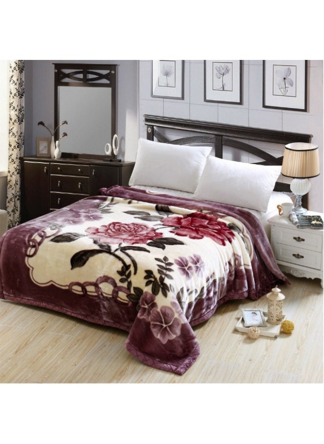 KYD Microfiber Double Layer Winter Thick Raschel Mink Weighted Blanket For Double Bed Soft Warm Heavy Fluffy Soft 180*220CM 3KG  - Image 1