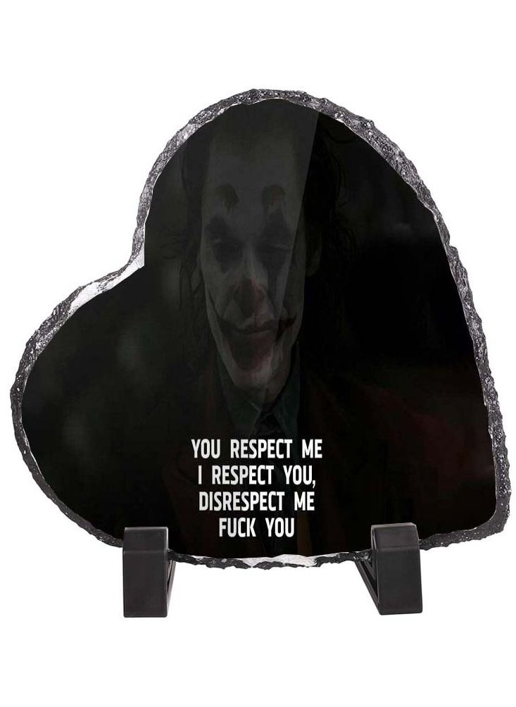 Service Zone - Protective Printed White Heart Shape Marble Photo Frame for Table Top You Respect Me I Respect You - Image 1