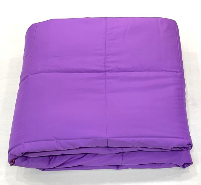 SLUMBER REVERSIBLE SINGLE BED 100% POLYESTER MICRO QUILTED NANO SILICON GEL FIBER COMFORTER (150CM X 229CM) (PURPLE)