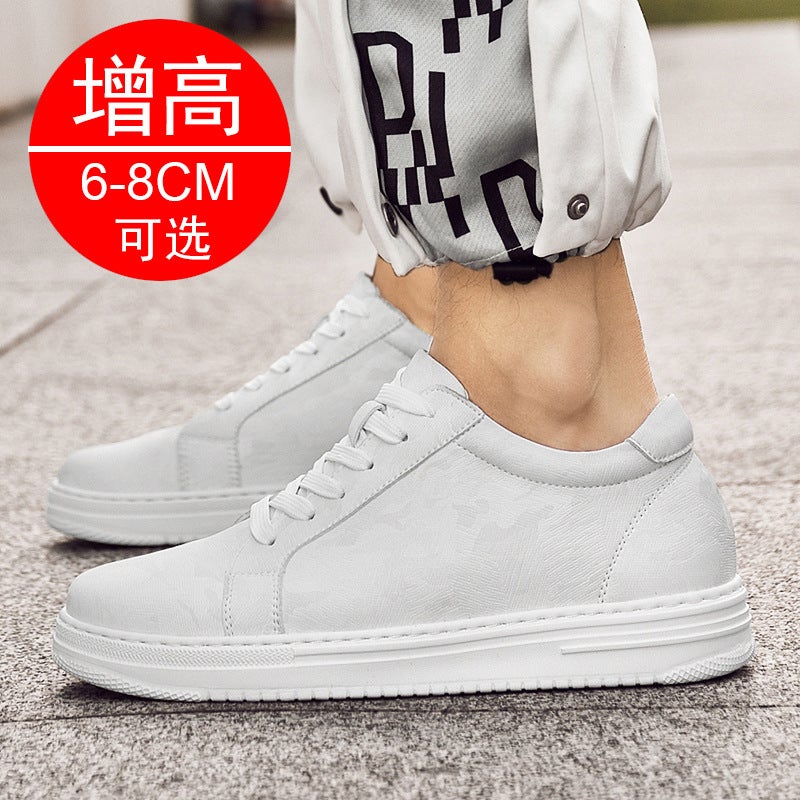 Autumn New Invisible Inner Height Increasing Men''s Shoes 8CM Thick Bottom Height Increasing Shoes Men''s 6 Casual White Shoes sneaker Trendy Board Shoes - Image 3