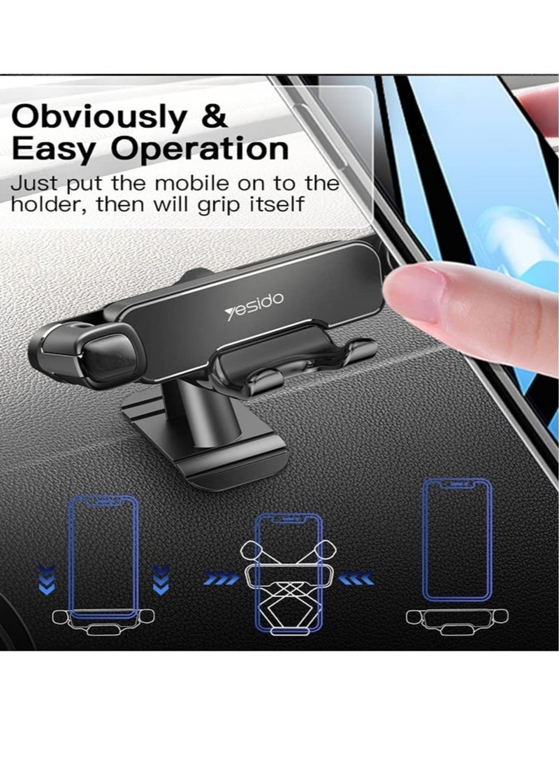 Yesido - C90 Car Gravity Mount Cell Phone Holder Vertical & Horizontal Gravity for iPhone 11/11Pro/11Pro Max/Xs X XR 6S 7 Plus 8 All Samsung Mobiles - Image 1