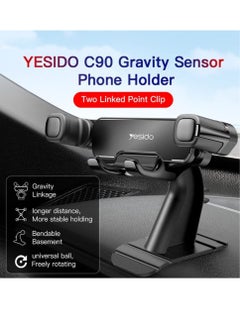 Yesido C90 Car Gravity Mount Cell Phone Holder Vertical & Horizontal Gravity for iPhone 11/11Pro/11Pro Max/Xs X XR 6S 7 Plus 8 All Samsung Mobiles  - Image 2