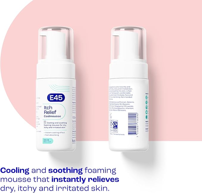E45 Itch Relief Coolmousse 100ml Face and Body Foam for Dry Skin Itchy Skin and Irritated Skin Cooling Foam to Soothe Itchy Skin - Image 2