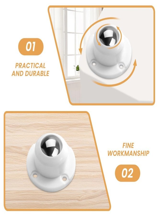 OxHOME 4pcs Caster Wheel Self Adhesive Caster Wheel 360° Swivel Wheels for Furniture, Small Appliance, DIY Modification Moving Table Heavy Duty Caster Wheels 200Kg Loading Capacity, White - Image 2